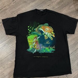 The Hundreds Black Tee with Colorful Fish Graphic